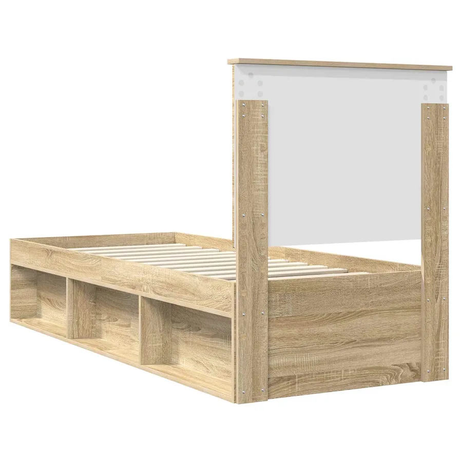 Cadre de lit Chêne Sonoma 75 x 190 cm Bois de pin massif - 9
