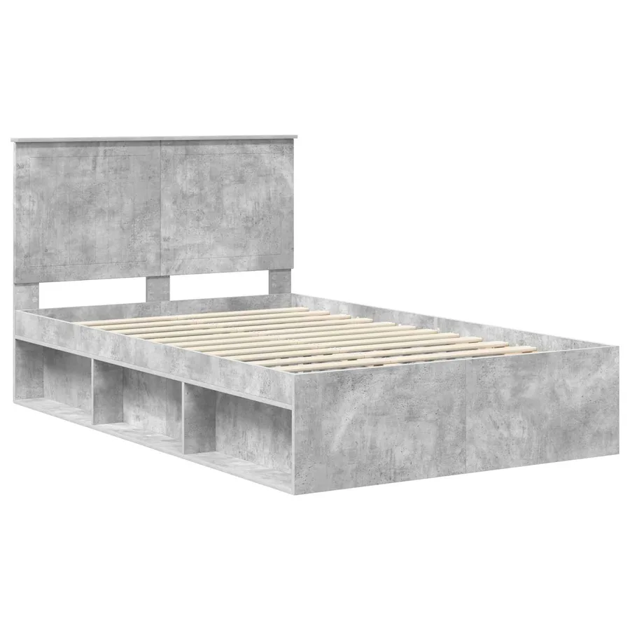Cadre de lit Béton 120 x 190 cm Bois de pin massif - 4