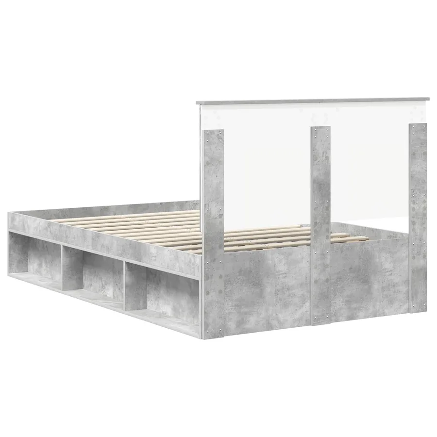 Cadre de lit Béton 120 x 190 cm Bois de pin massif - 9
