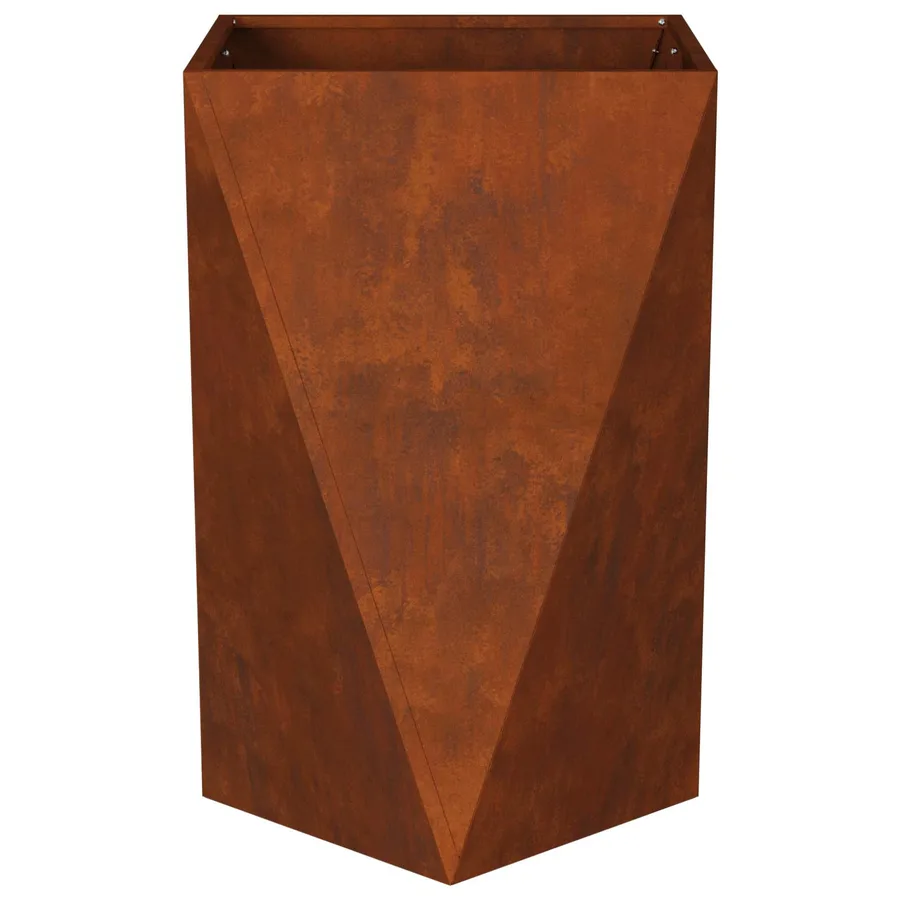 Jardinière 2 pc Rouillé 50 x 50 x 75 cm Acier patiné - 7