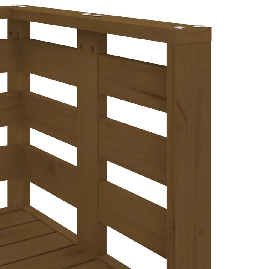 Salon de jardin 3 pcs marron miel bois de pin massif - 7