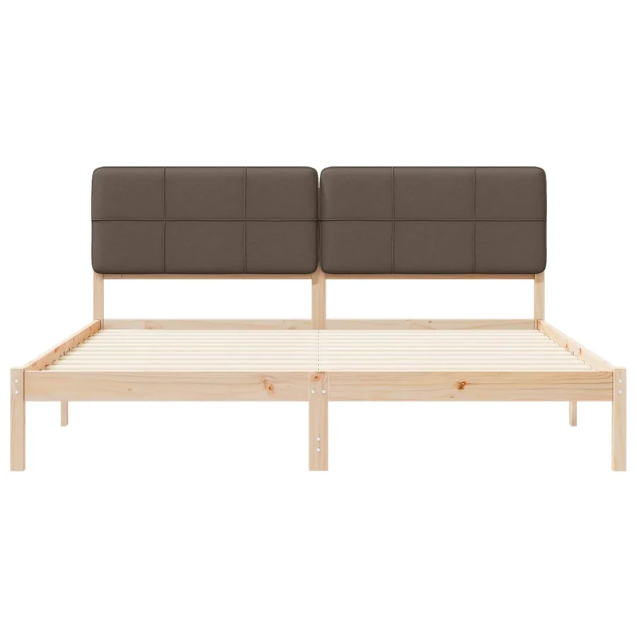 Cadre de lit avec tête de lit rembourrée Taupe 180 x 200 cm - 5