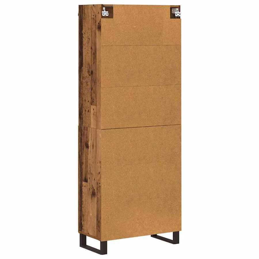 Haut Armoire 2 pcs Bois ancien Bois d'ingénierie - 8