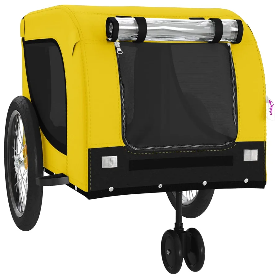 Remorque de vélo pour animaux de compagnie jaune et noir - 4