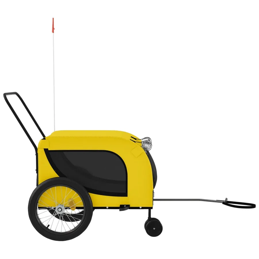Remorque de vélo pour animaux de compagnie jaune et noir - 5