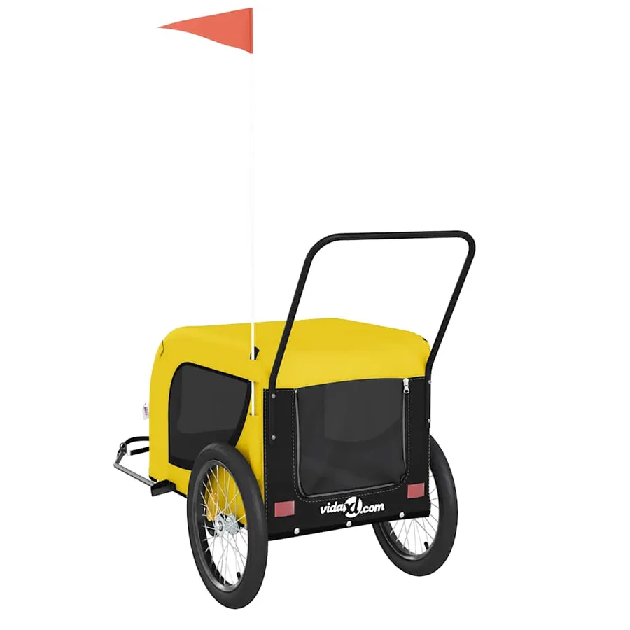 Remorque de vélo pour animaux de compagnie jaune et noir - 7
