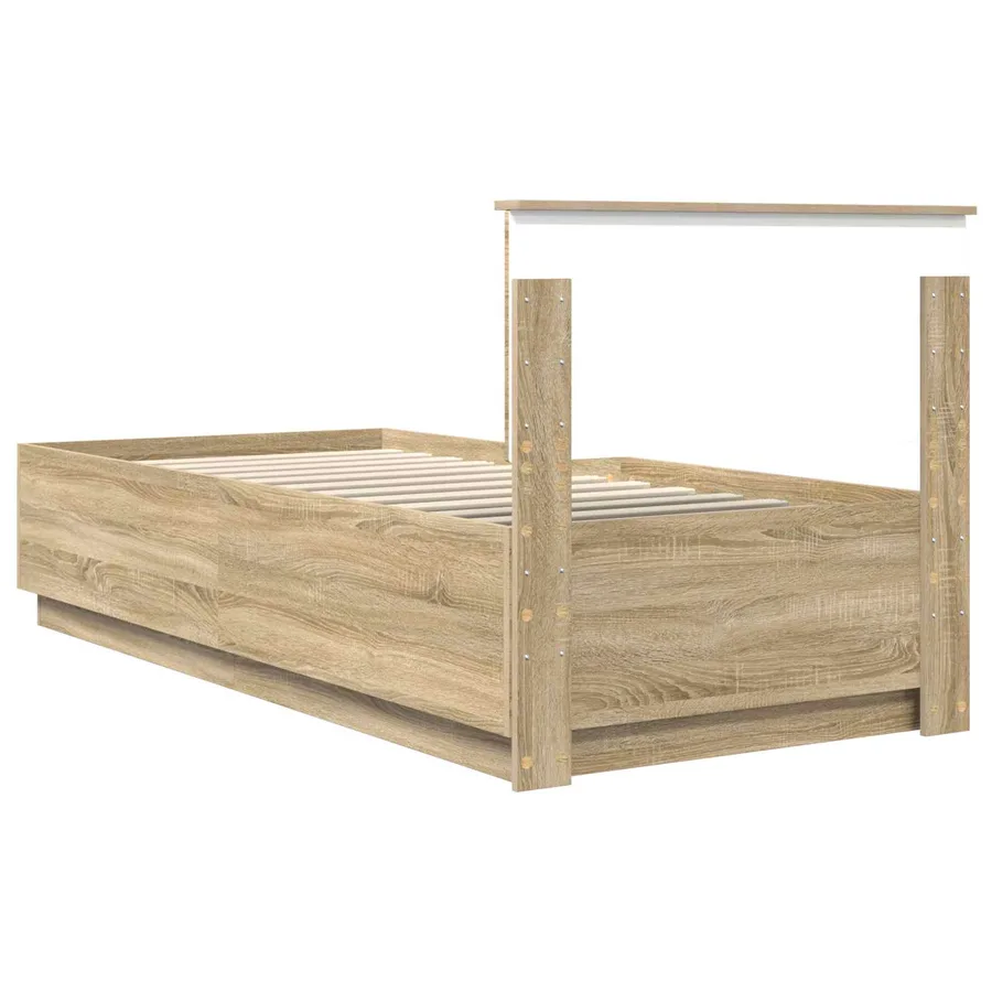Cadre de lit Chêne Sonoma 90 x 190 cm Bois d'ingénierie - 8
