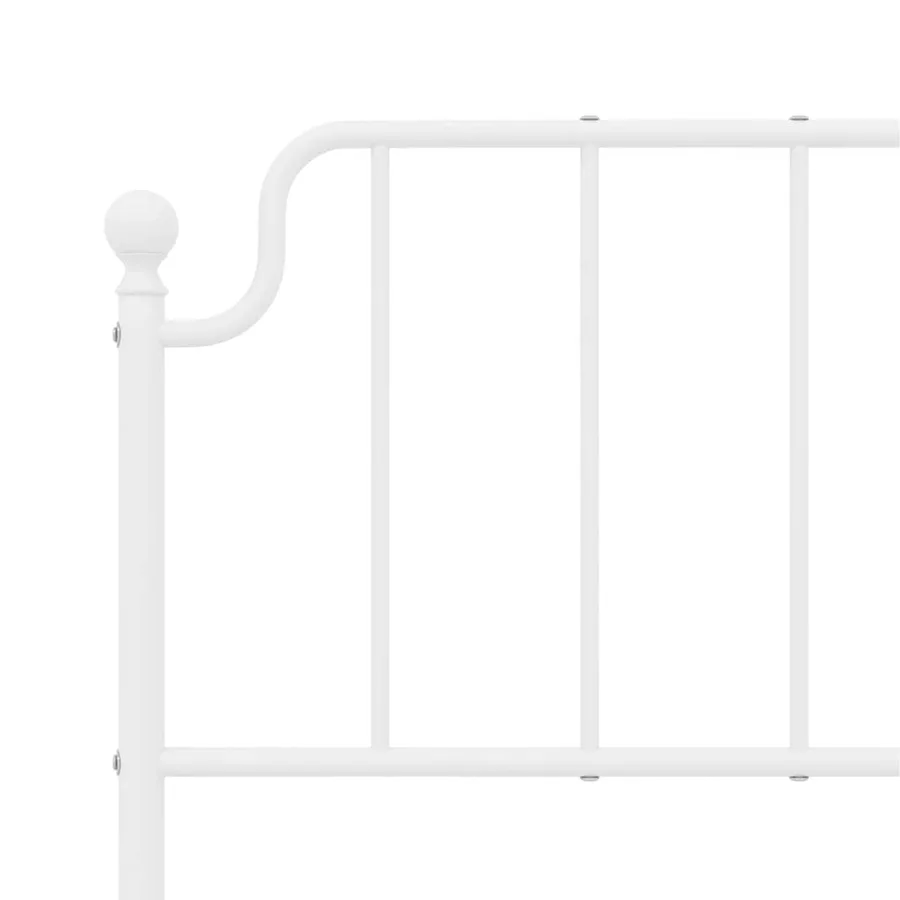 Cadre de lit métal sans matelas et tête de lit blanc 135x190 cm - 9