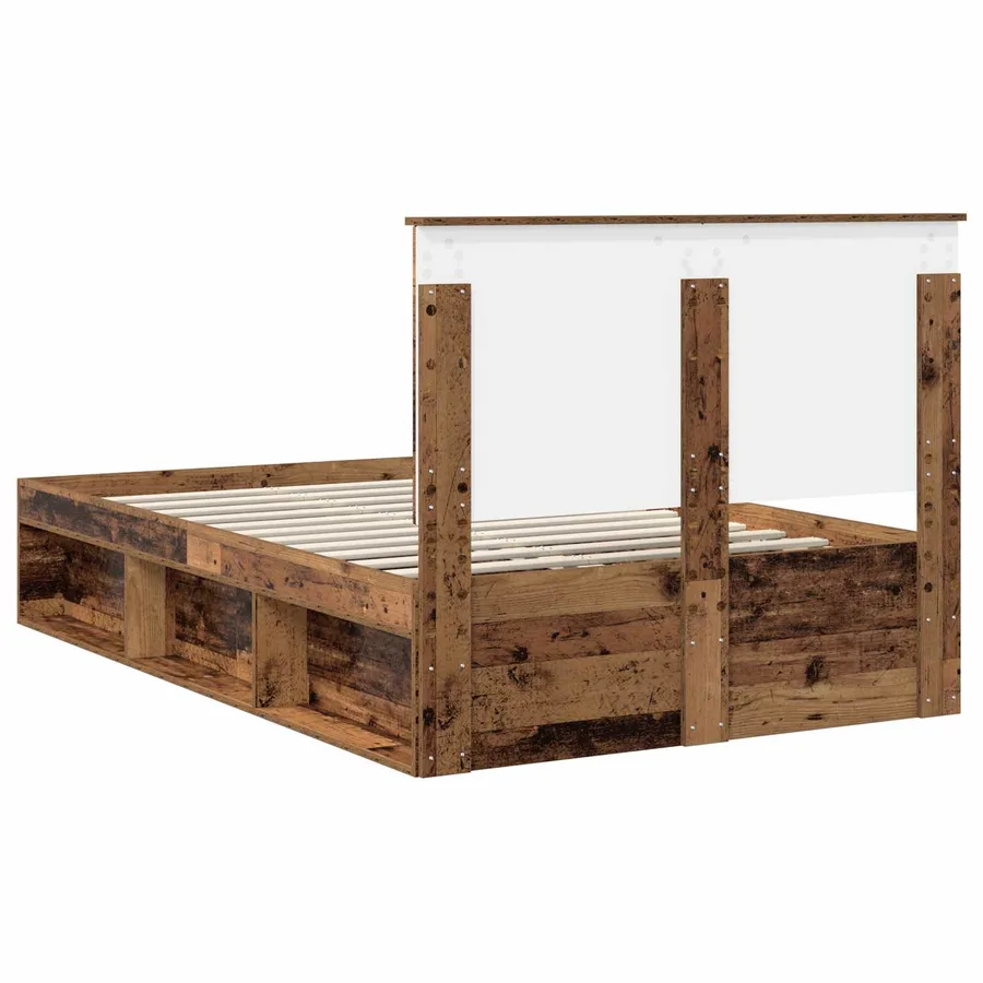 Cadre de lit Bois ancien 120 x 200 cm Bois de pin massif - 9