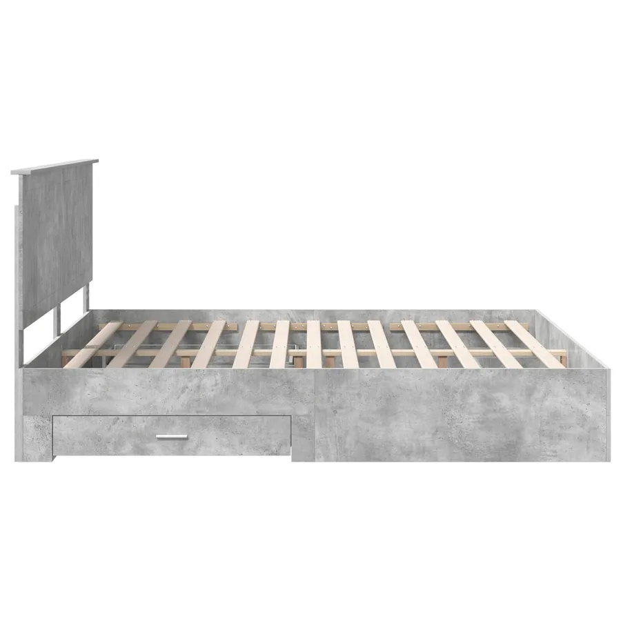 Cadre de lit Gris béton 180 x 200 cm Bois d'ingénierie - 9