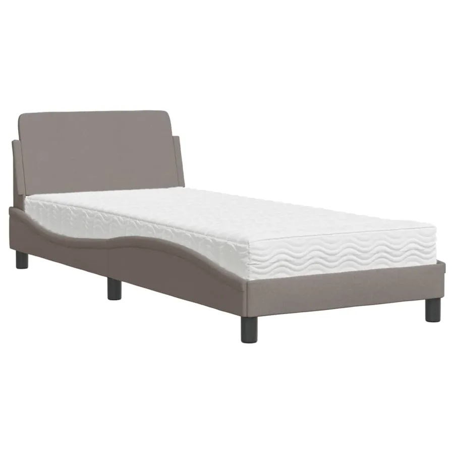Lit avec matelas Dover taupe 90x200 cm tissu - 2