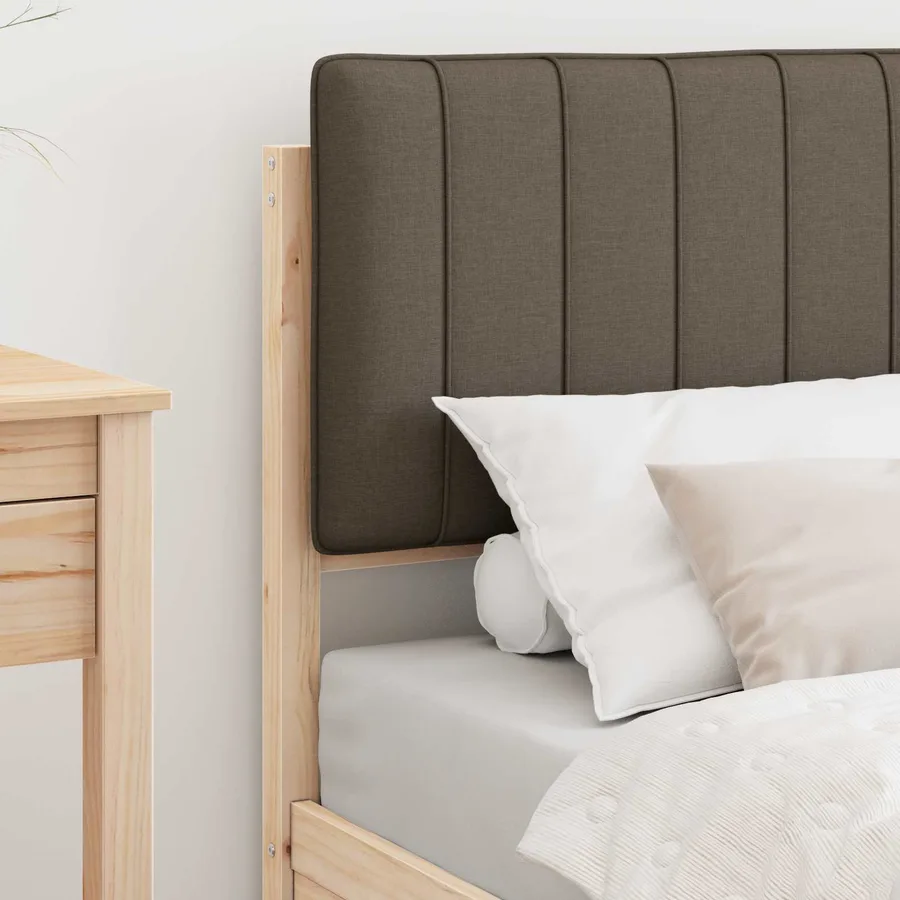 Cadre de lit avec tête de lit rembourrée Taupe 75 x 190 cm - 3