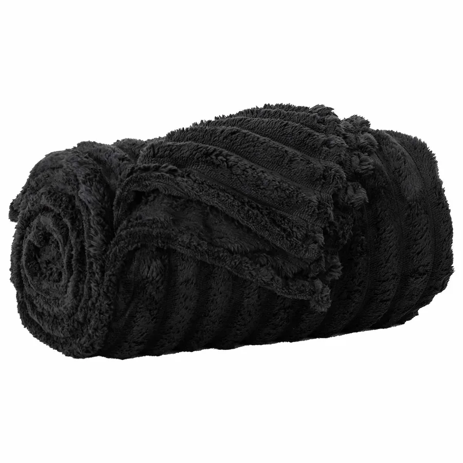 Couvertures à jeter 6 pcs Noir 150 x 130 cm Toison - 4
