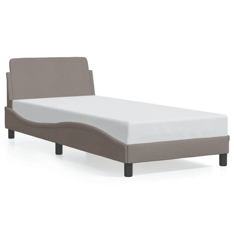Cadre de lit avec tête de lit Dover taupe 90x200cm tissu - 2