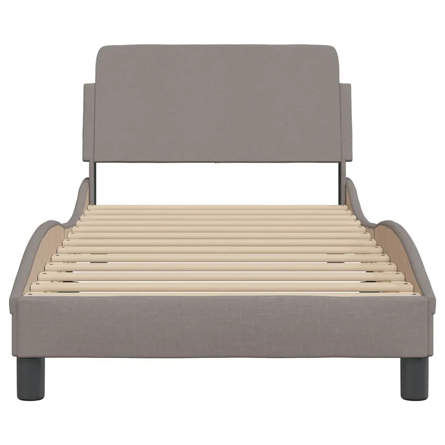Cadre de lit avec tête de lit Dover taupe 90x200cm tissu - 4