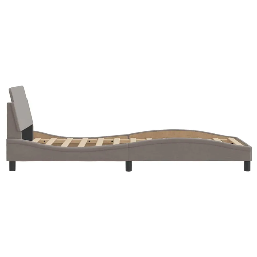 Cadre de lit avec tête de lit Dover taupe 90x200cm tissu - 5