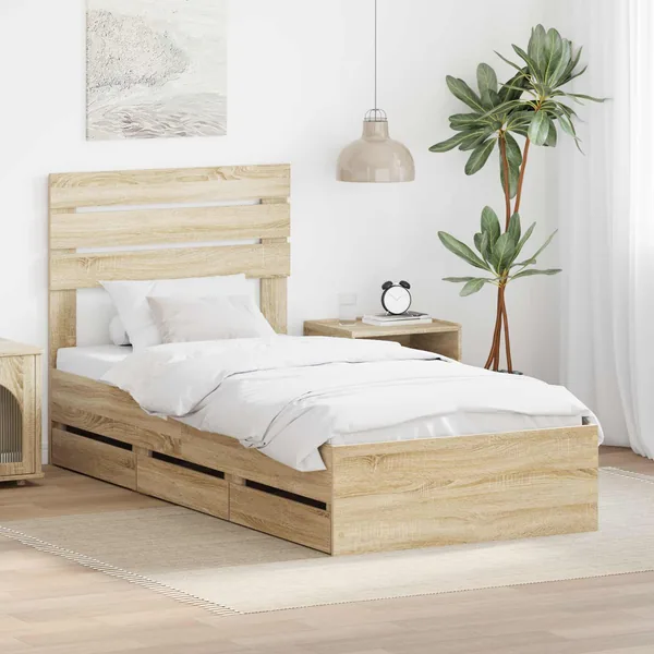 Cadre de lit Chêne Sonoma 90 x 200 cm Bois Ingénierie