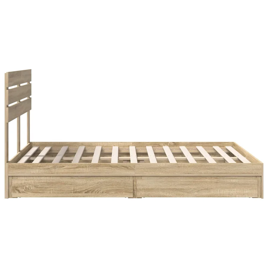 Lit de Rangement Chêne Sonoma 140 x 190 cm Bois d'ingénierie - 9