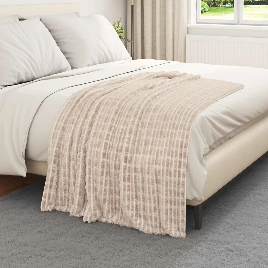 Jeté Beige 150 x 130 cm Toison - 3
