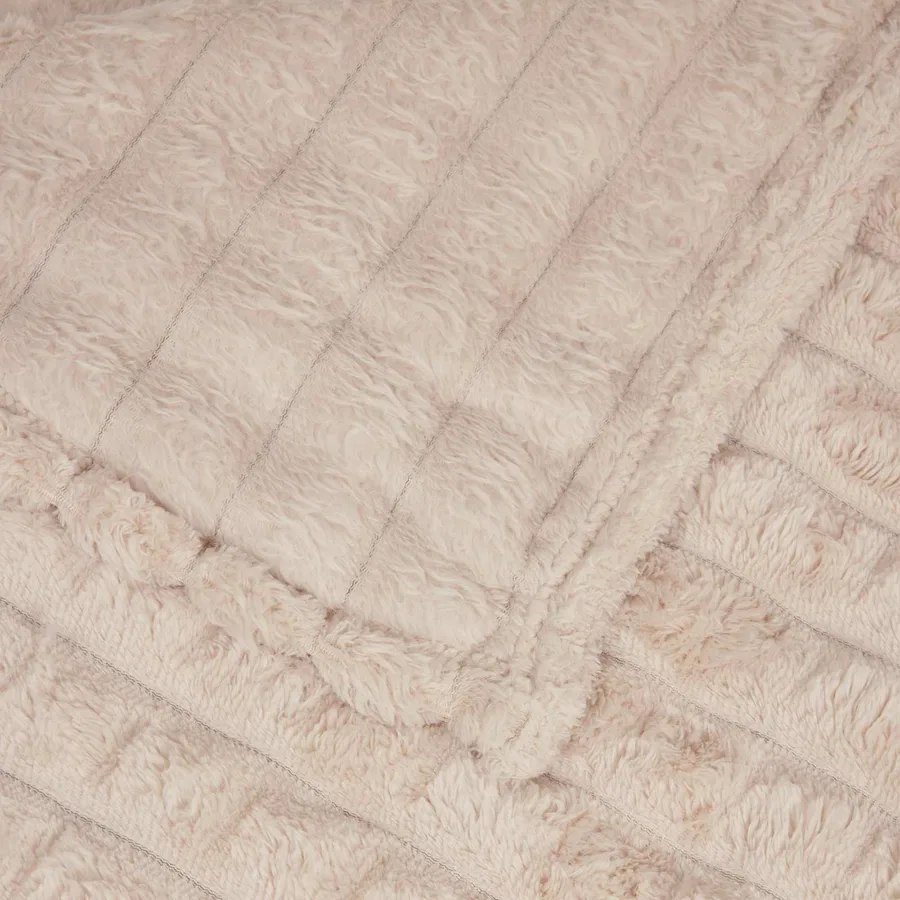 Jeté Beige 150 x 130 cm Toison - 5