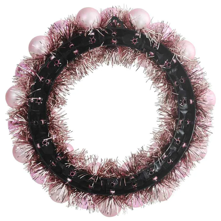Couronnes de Boules de Noël 2 pcs Rose 33 x 33 x 7 cm - 5
