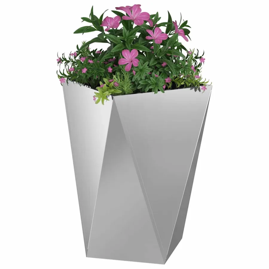 Jardinière 2 pc Argent 50 x 50 x 75 cm Acier galvanisé - 3
