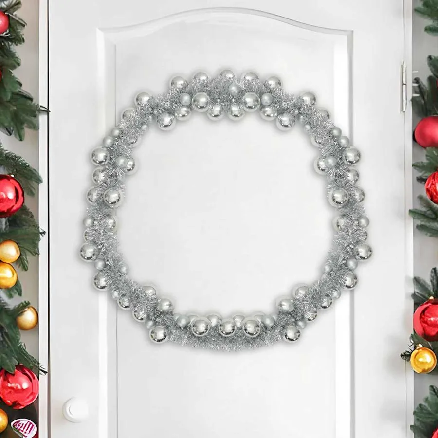 Guirlande de Boules de Noël Argent 186 cm Polystyrène - 3