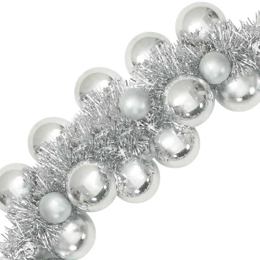 Guirlande de Boules de Noël Argent 186 cm Polystyrène - 6