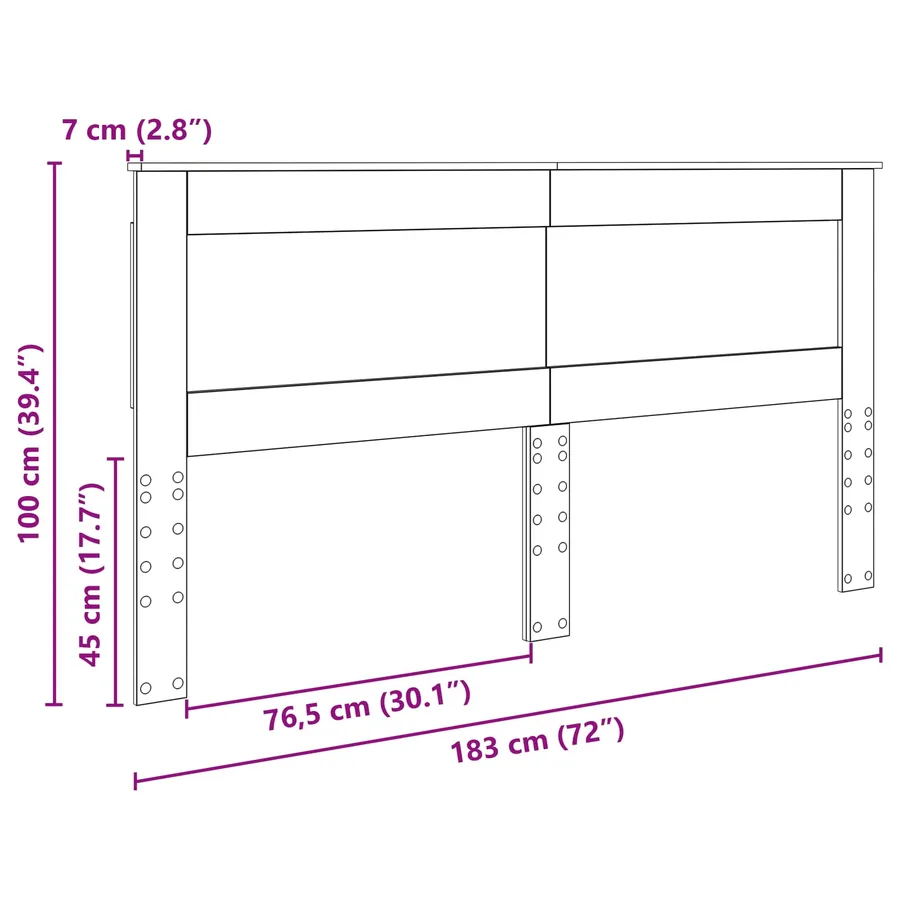 Tête de lit Gris béton 180 cm Bois d'ingénierie - 10