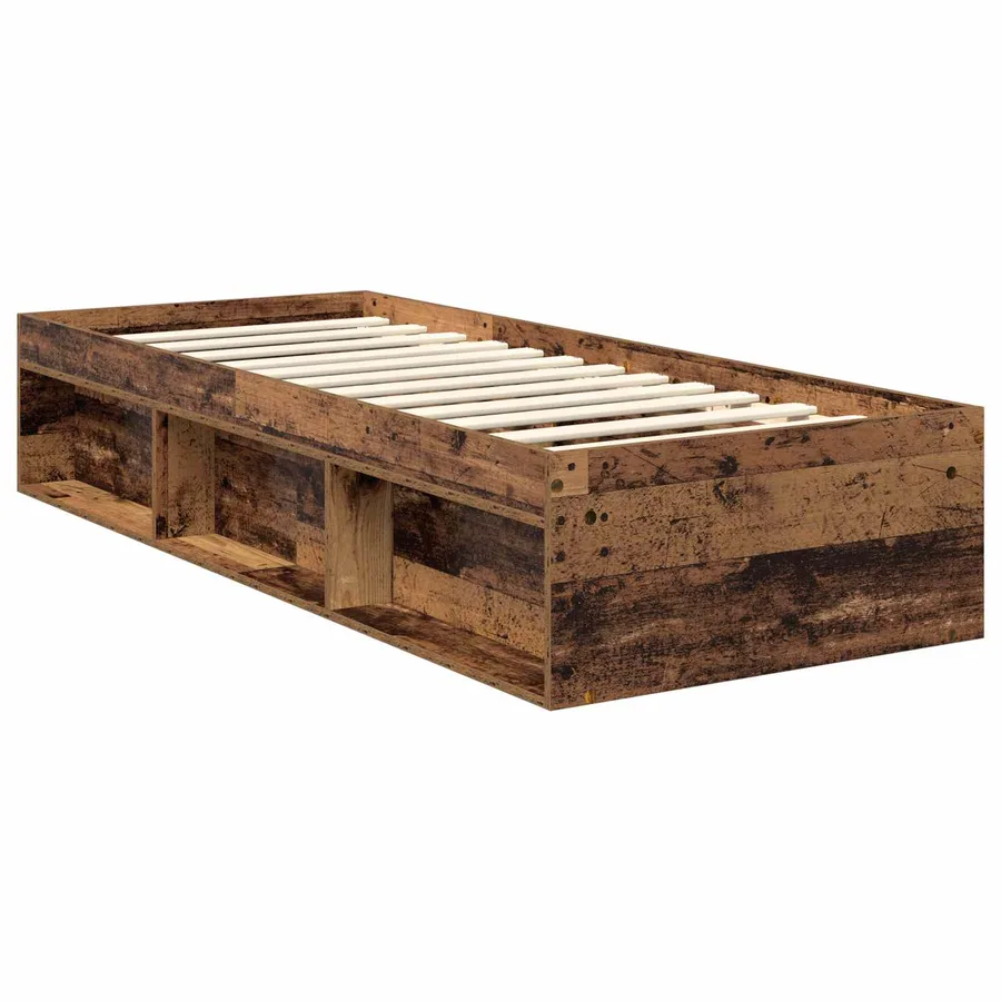 Cadre de lit Bois ancien 75 x 190 cm Pin massif - 5