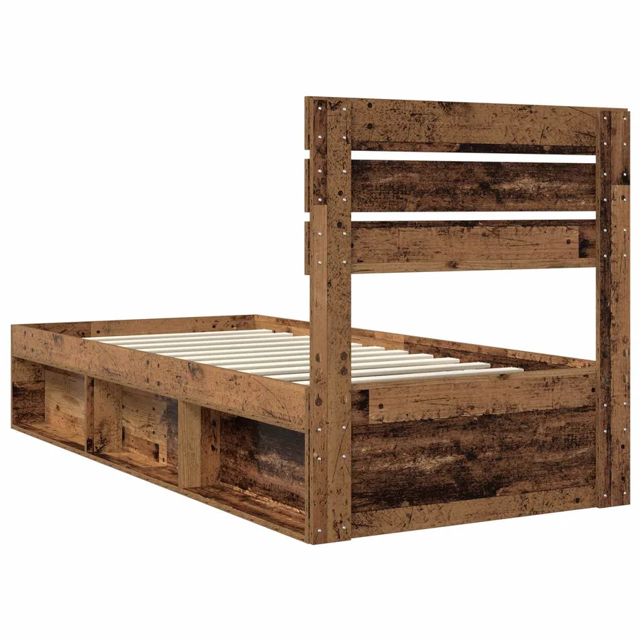 Cadre de lit Bois ancien 75 x 190 cm Pin massif - 9