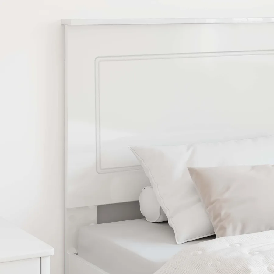 Tête de lit Blanc Brillant 100 cm Bois d’ingénierie - 3