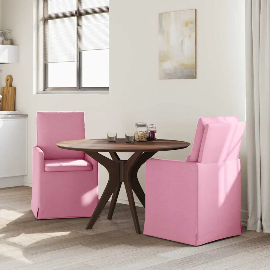 Chaises de salle à manger 2 pcs Rose 57 x 67 x 98 cm tissu - 3