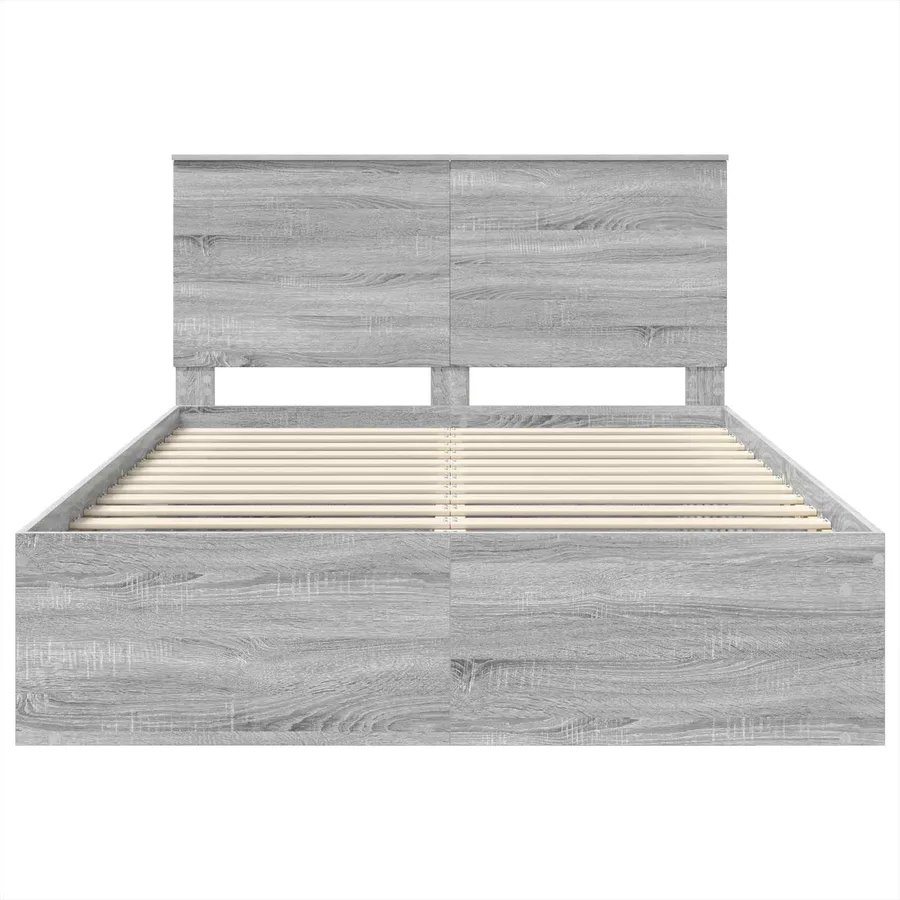 Cadre de lit Gris Sonoma 150 x 200 cm Bois de pin massif - 7