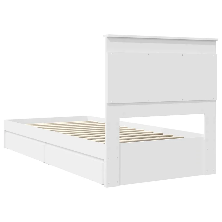 Lit de Rangement Blanc 75 x 190 cm Bois d'ingénierie - 10