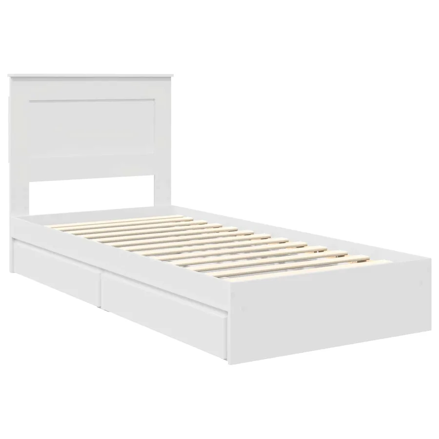 Lit de Rangement Blanc 75 x 190 cm Bois d'ingénierie - 4