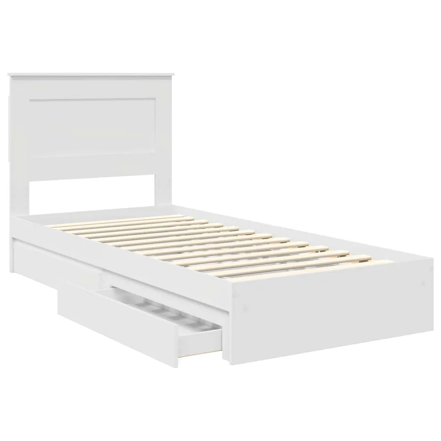 Lit de Rangement Blanc 75 x 190 cm Bois d'ingénierie - 5