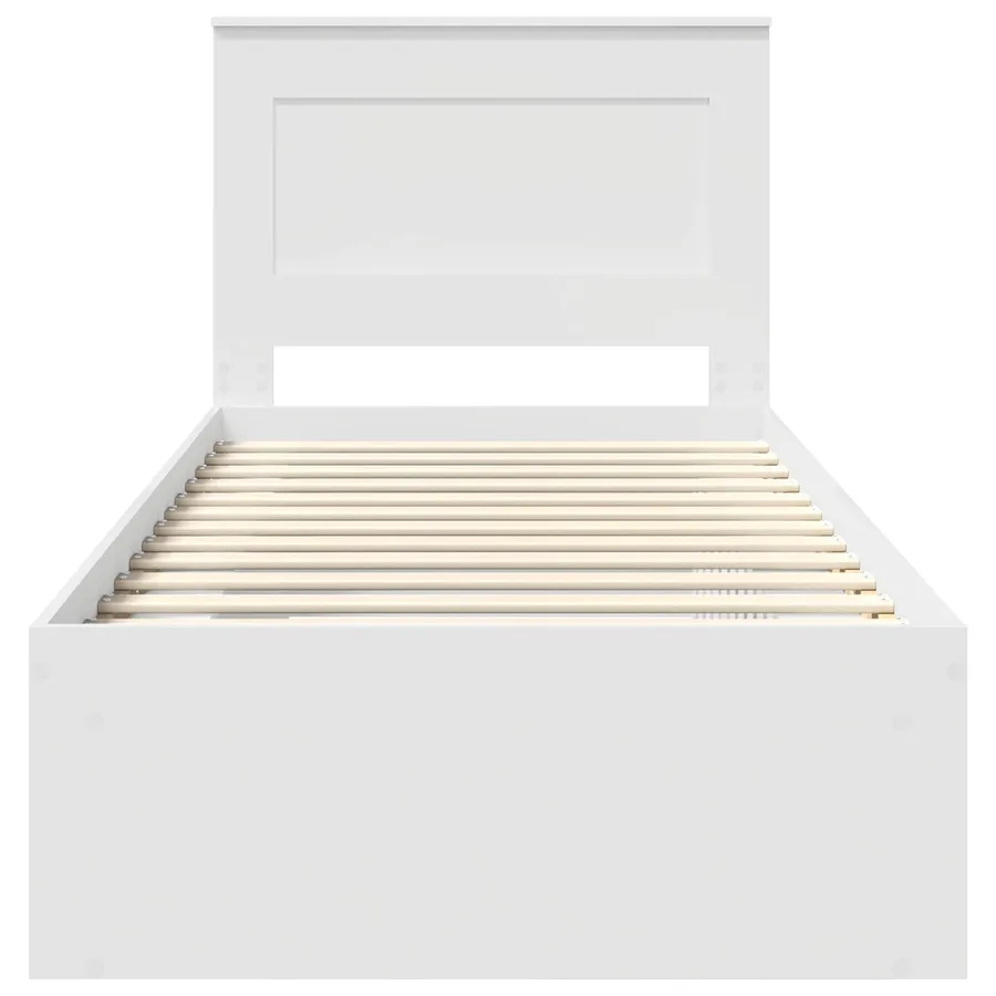 Cadre de lit avec tête de lit Blanc 100 x 200 cm Pin massif - 7