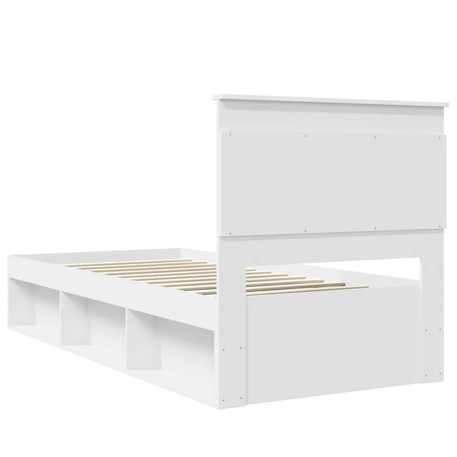 Cadre de lit avec tête de lit Blanc 100 x 200 cm Pin massif - 9