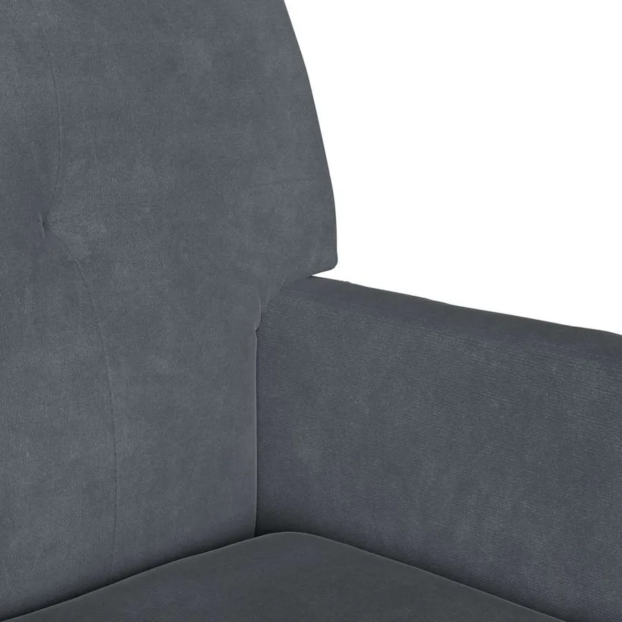 Banc Chesterfield Gris foncé 112 x 65,5 x 75 cm Velours - 7