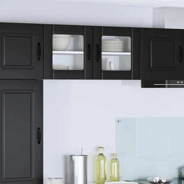 Cabinet en verre mural LUCCA Noir 40 x 31 x 40 cm