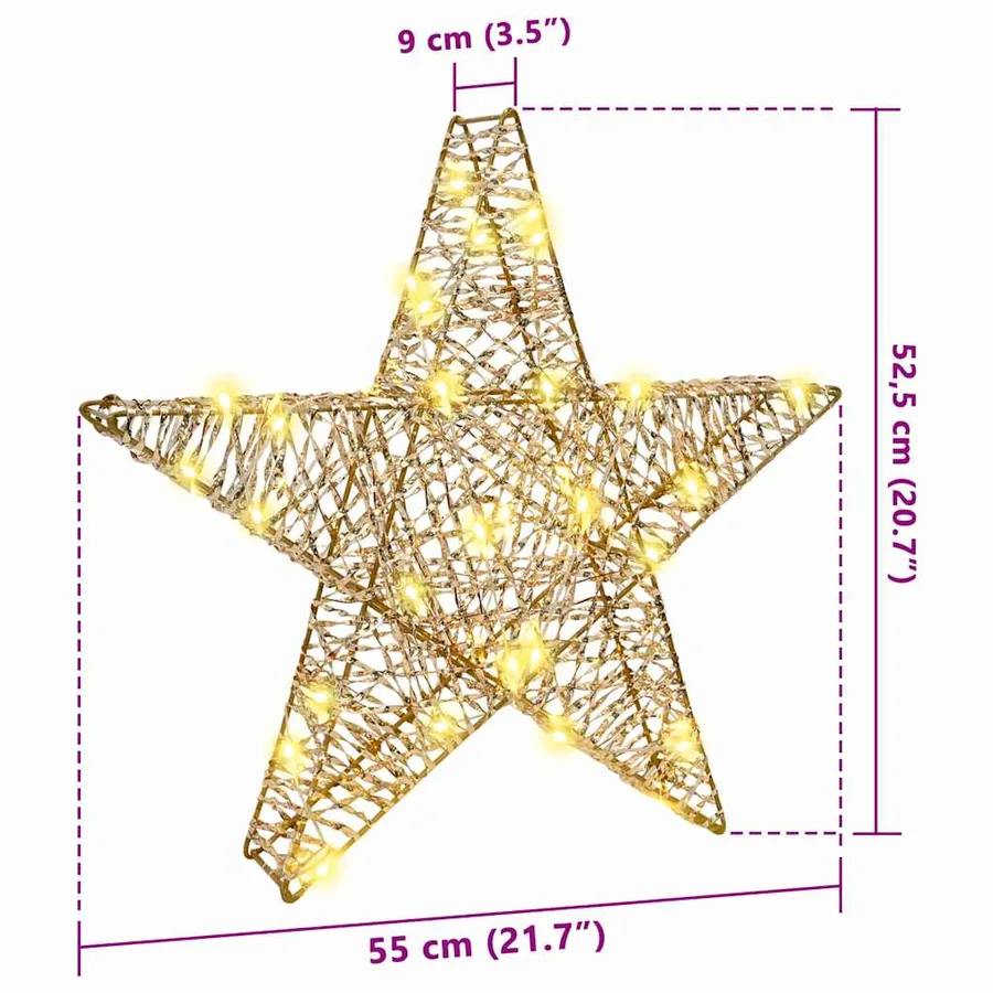 Étoile en 3D avec 50 LED Blanc chaud 55 x 52.5 x 9 cm PET - 10