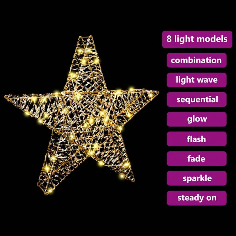 Étoile en 3D avec 50 LED Blanc chaud 55 x 52.5 x 9 cm PET - 9