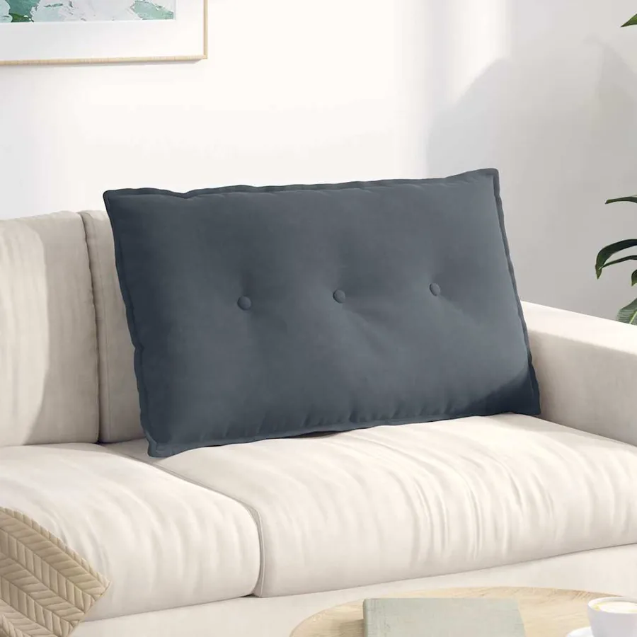 Coussin de Dos Gris foncé 80 x 50 cm Tissu en velours côtelé