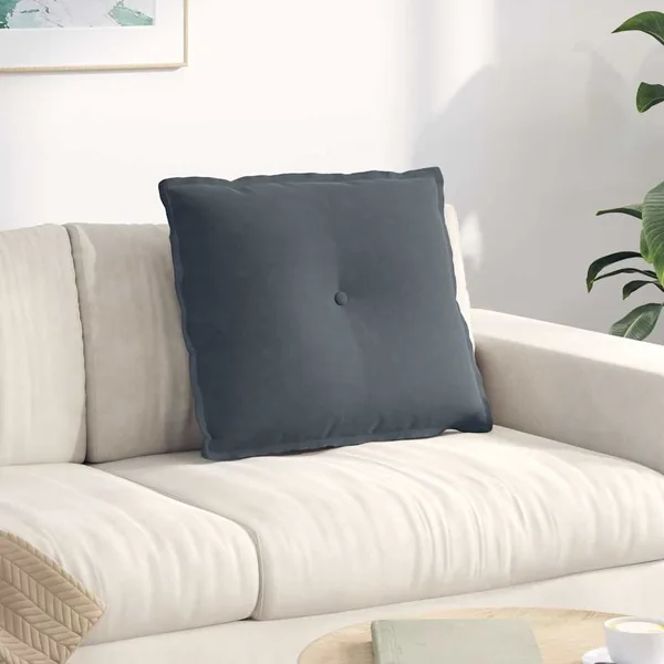 Coussin de Dos Gris foncé 60 x 50 cm Tissu en velours côtelé