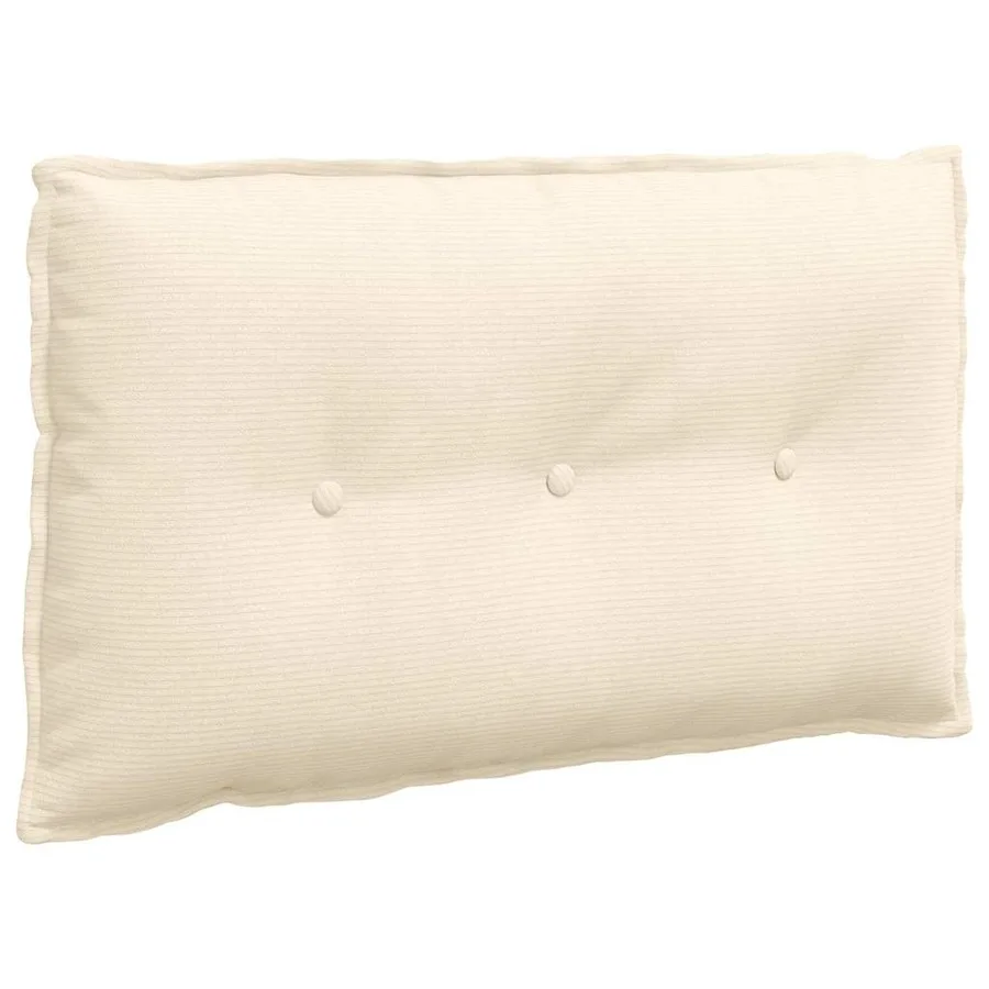 Coussin de Dos Crème 80 x 50 cm Tissu en velours côtelé - 2