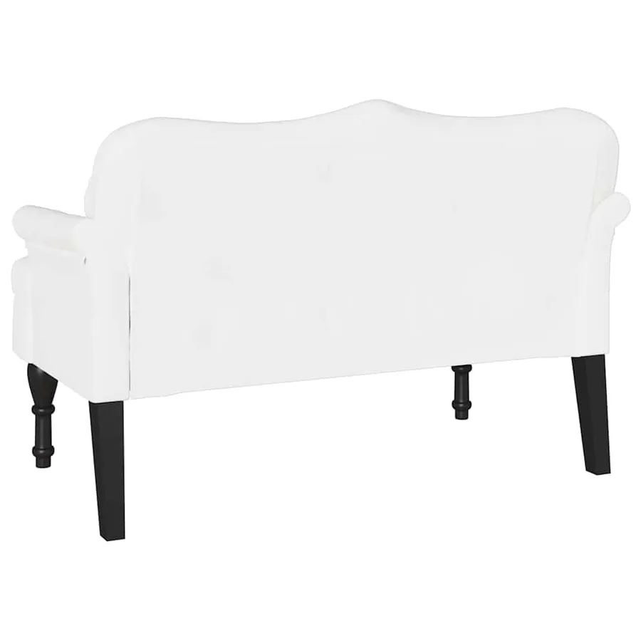 Banc Chesterfield Blanc 120,5 x 65 x 75 cm Simili cuir - 6