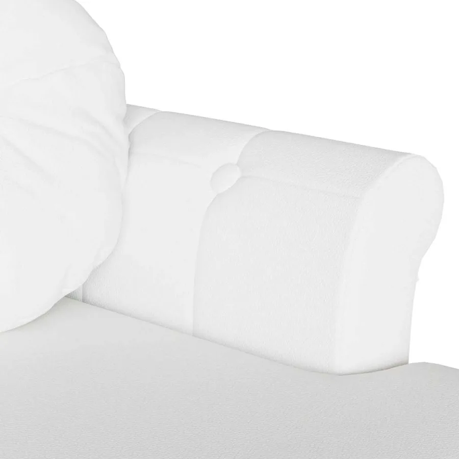 Banc Chesterfield Blanc 120,5 x 65 x 75 cm Simili cuir - 7