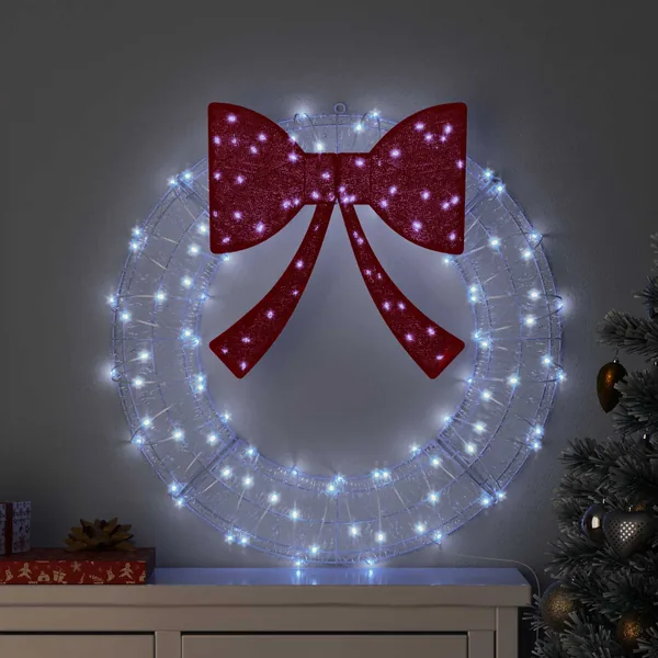 Couronne avec 60 LED Blanc froid 76 x 76 x 8,5 cm Acrylique