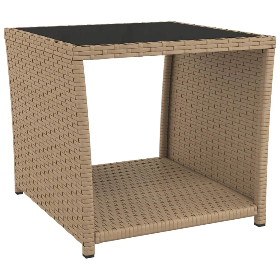 Ensemble à manger de jardin et coussins 3 pcs Beige poly rotin - 3